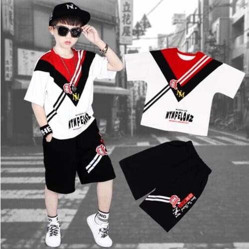 Baby Boy Clothing Sets Shirt + Shorts 2020 Summer Childrens Clothes Boys Fashion Sports Clothing Suit Hiphop 5 6 8 10 12 years