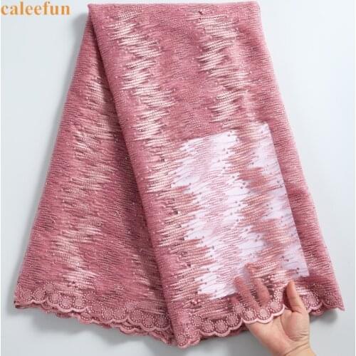 Onion African Lace Facbric With Stones High Quality French Tulle Lace Fabric Embroidery Nigerian Net Lace Fabric For Dress Y2249