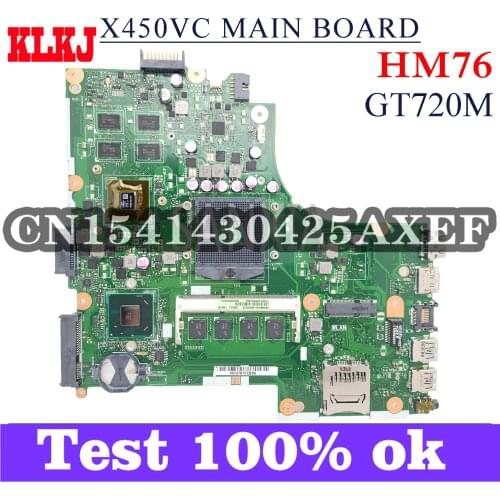 KLKJ X450VC Laptop Motherboard For ASUS X450VC X450V Original Mainboard HM76 GT720M