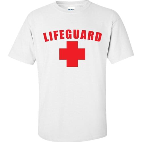 Lifeguard T-Shirt W/Back Logo Short Sleeve O-Neck Cotton T Shirt Stranger Things Design T Shirt 2017 Novelty O-Neck Tops