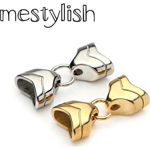 Mestylish 2sets/Lot 10*5mm Bracelet Jewelry Connector Stainless Steel Clasp Jewelry Accessories For DIY Leather Bracelet