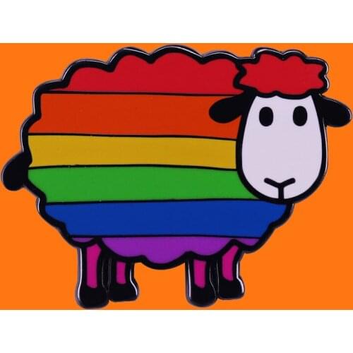 The Rainbow Same-sex Enamel Pin Sheep Metal Cartoon Badges Men Women Fashion Jewelry Gift Backpack Hat Bag Decorate Brooch