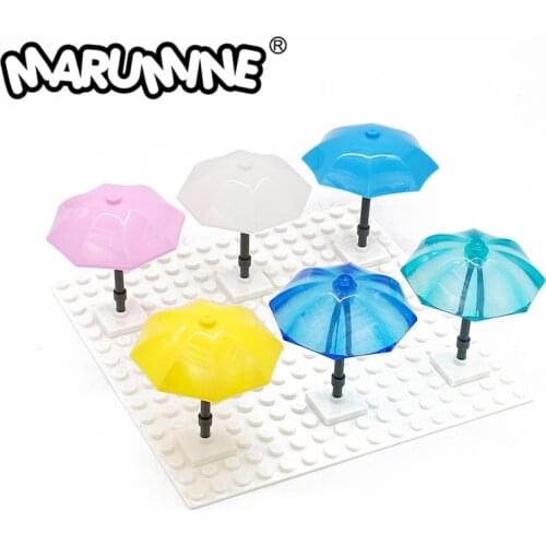 Marumine 4094 Mini Utensil Umbrella Top with NO Bottom Flaps 6x6 with Top Stud Sunshade Assembling Model Blocks Toy for Children