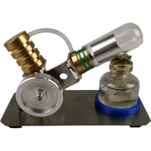 Steam Model Scientific Experiments on Birthday Gift of Mini Generator for V-Stirling Engine Exte