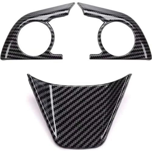 Steering Wheel Button Cover Sticker Inner Decoration ABS Trim for Toyota Camry 2018 2019 2020 3pcs