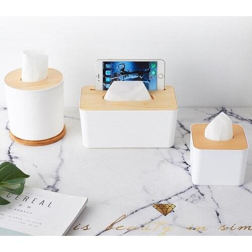 New Wood Napkin Holder Square Shape Wooden Plastic Tissue Box Case Home Kitchen Paper Holdler Storage Box Accessories