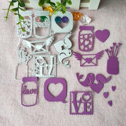 7Pcs New Envelopes, bottles of love craft die metal cutting die scrapbook stamp carving paper card stamping die new DIY die