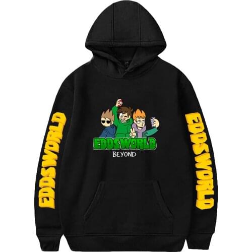 Eddsworld Print Autumn and Winter Holiday Men/Women Pure Cotton Fleece Hooded Kawaii Novelty Sweet style