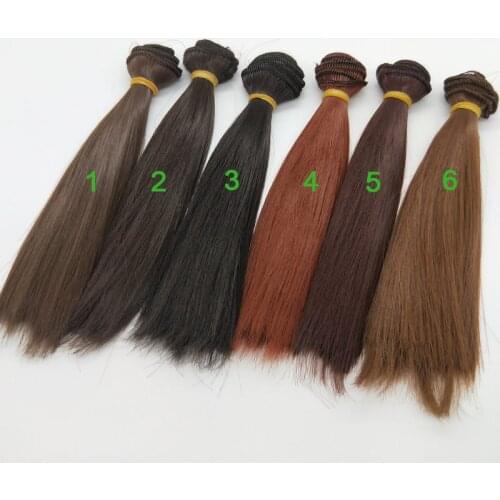 BJD Wig Hair Natural Colors 15CM Synthetic Doll Hair For Wigs DIY