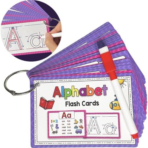 Phonics CVC Words 26 English alphabet Letters Flash Cards Kids Montessori Learning FalshCards Educational Toys For Children Baby