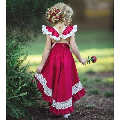 Royal style princess girls dress vintage tassel hallow out kids dresses for girls party wedding costumes toddler clothing