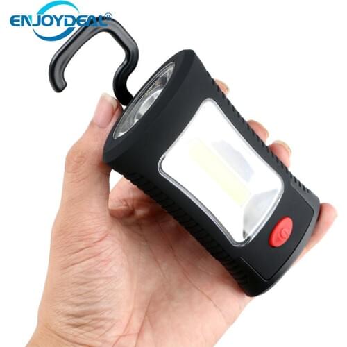 Portable COB LED Magnetic Folding Hook Working Inspection Light Flash Light Torch Lanterna Camp Tent Pocket Lamp AAA Keychain