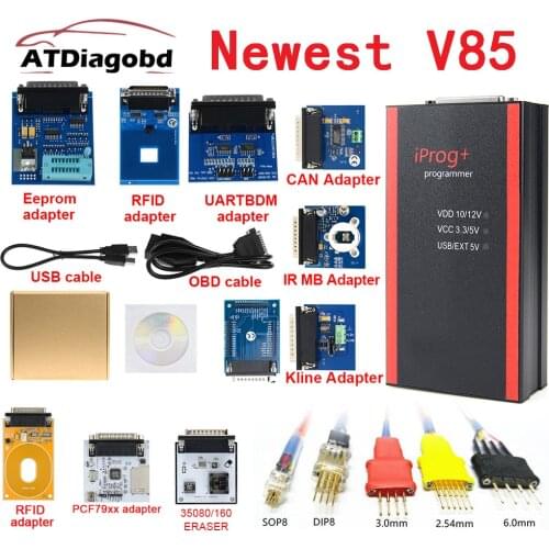 High quality iPROG+ Iprog Pro Programmer V85 Support NEW Year 3in1 IMMO + Mileage Correction + Airbag Reset PK digiprog