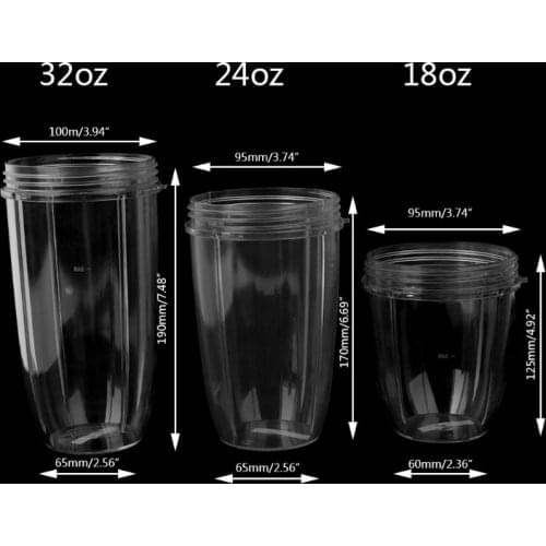 Juicer Cup Mug Clear Replacement For NutriBullet Nutri Bullet Juicer 18/24/32OZ Dropship