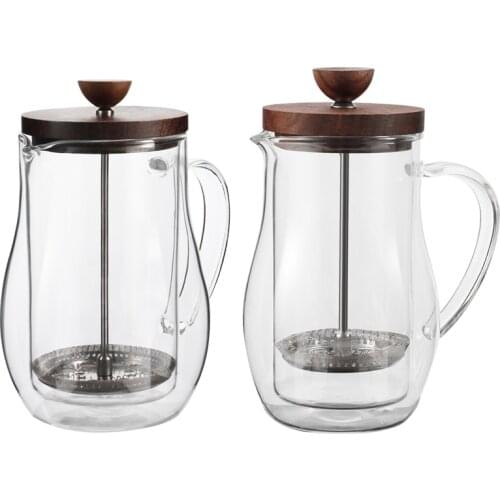 AF89 Double Wall Glass Coffee Pot Filter Presses Kettle Heat-Resisting Tea Press Bottle Household Flask