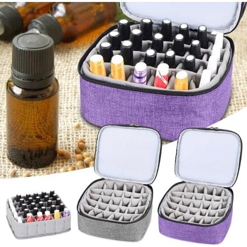 30 Bottles Essential Oil Carry Bag Portable Large Capacity Double-layer Travel Nail Polish Essential Oil Box Storage Organizer