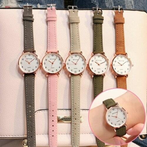 Vintage Small Dial Watch Sweet Analog Quartz Leather Strap Casual Outdoor Sports Wrist Clock Jewelry