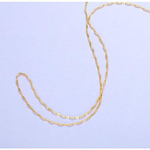 XP Jewelry -- ( 50 cm x 1.5 mm ) 24 k Pure Gold Color Lips chain Necklaces For Men Women Fashion Jewelry Good Quality