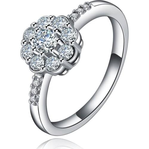 2019 Elegant Luxury Flower Women Wedding Rings Lady Vintage Jewelry Zircon Wedding Rings Wholesale Size 6 7 8 9 10 Dropshipping