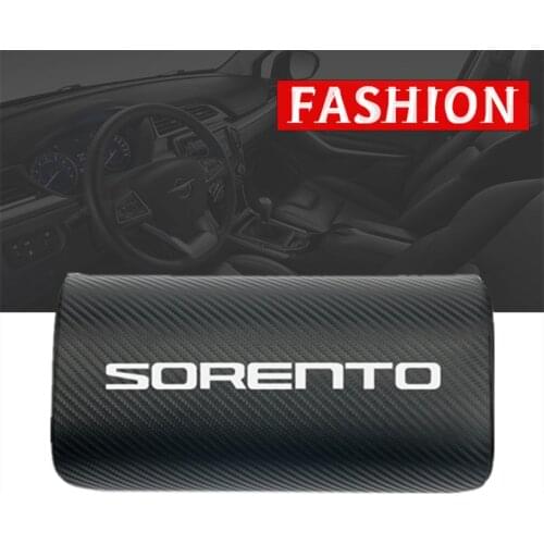 1pcs car neck pillows both side pu leather single headrest case for For Kia SORENTO 2017 2018 Accessories Car Styling