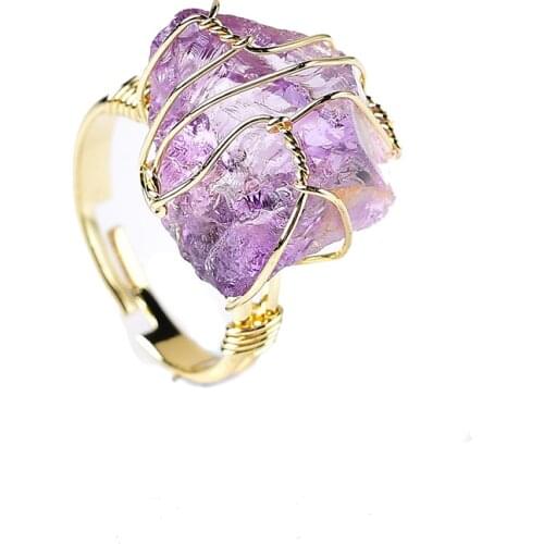 1PC Natural Stones Raw Crystals Ring Quartz Minerals Jewelry Quartz For Men and Women Gemstone DIY Jewelry Souvenir gift