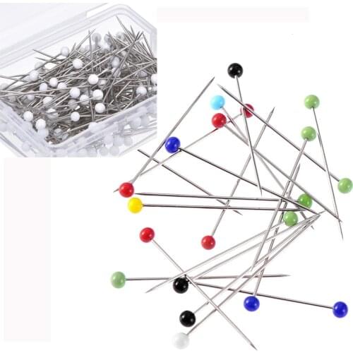 100Pcs/Set Glass Head Bead Pins Steel Wire Sewing Locating Pin Positioning Needle Apparel Garment Knitting DIY Crafts 32mm