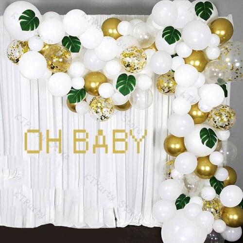 145pcs Confetti Balloons Garland Kit Wedding Decoration Chrome Gold Matte White Balloon Arch Birthday Party Baby Shower Decor