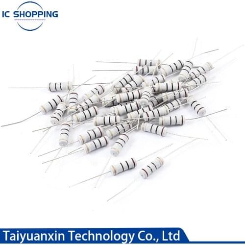200PCS 2W Carbon Film Resistors 5% Ring Power Resistor 0.1~10M 2 4.7 10R 15 33 47 68 100 220 360 470 1K 2.2K 10K 22K 3K 100KOhn