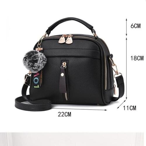 2020 Fashion Women Handbag PU Leather Women Messenger Bags With Ball Toy Female Shoulder Bags Ladies Party Handbags