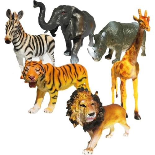 6pcs/set Wild Forest Dinosaur Animals Model Action Figure Set Figurines Kids Toy for Children Wildlife Toy