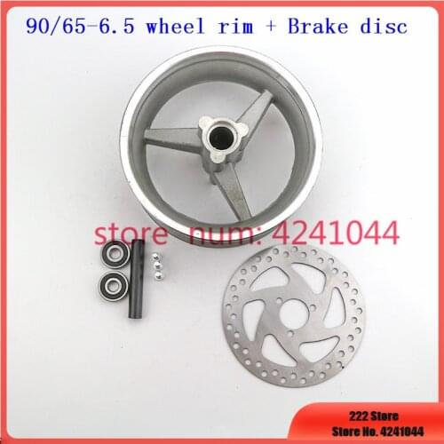 Free shipping 6.5 inch rims 90/65-6.5 front Aluminum Wheel hub+ Brake disc for 47cc/49cc 2 stoke air cooled Mini pocket bike