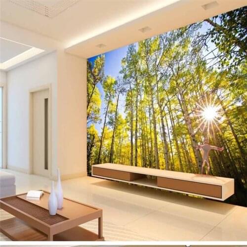 Beibehang Large custom wallpaper 3D garden forest sunny sofa bedroom living room background wall decoration