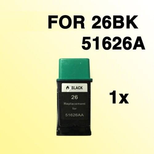 1x kingz Ink Cartridges black compatible for 26 replace for hp26 Fax 700 750 900 950 printer