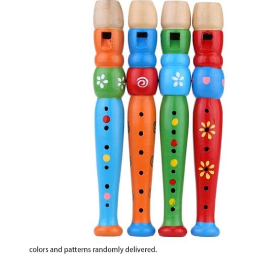 Wooden Piccolo Flute Sound Musical Instrument Early Education Toy Gift for Baby Kid Child