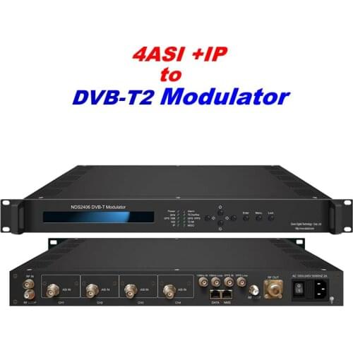 DVB-T2 Modulator 4*ASI in,1* IP out,QPSK/16QAM/64QAM/256QAM with network system