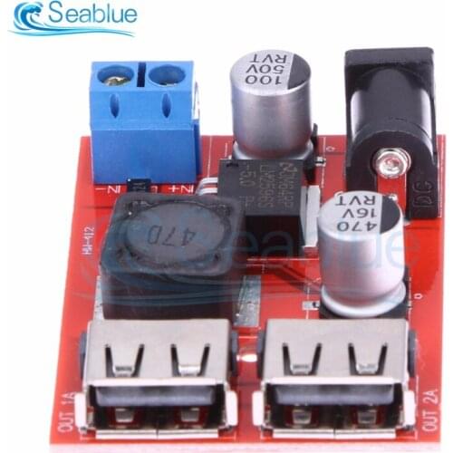 LM2596S Dual-port USB 9V/12V/24V/36V to Fixed Output 5V 3A Step-down Module Step Down Power Module