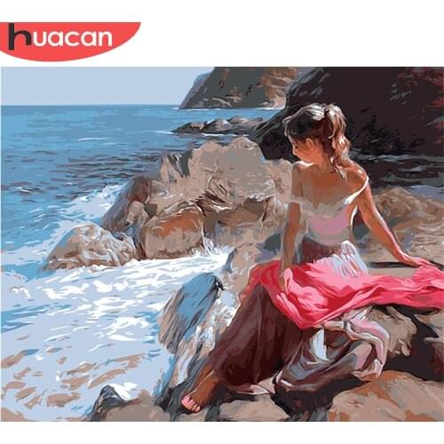 HUACAN Paint By Number Girl Hand Painted Painting Art Gift DIY Pictures By Numbers Portrait Kits Drawing On Canvas Home Decor