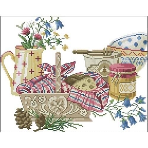 Basket with vase patterns Counted Cross Stitch 11CT 14CT 18CT DIY Chinese Cross Stitch Kits Embroidery Needlework Sets