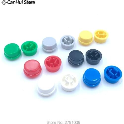 20PCS/LOT Round Tactile Button Caps For 12*12*7.3 mm Tact Switches 5 Colors Switch Cap 12x12x7.3 mm A24 Switch Button Cap