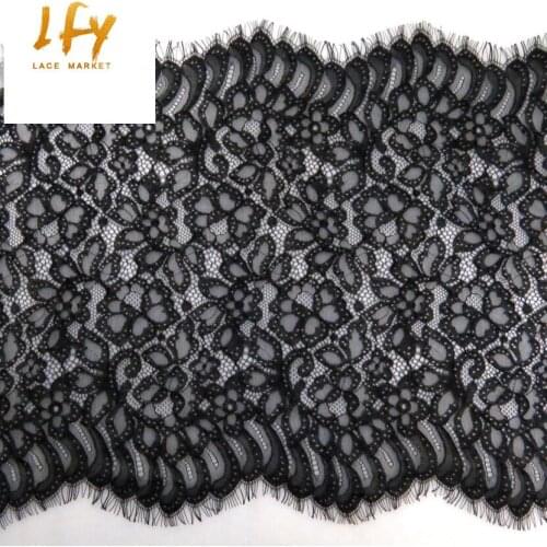 48cm x 300 cm latest cotton nylon eyelash embroidery lace trim garment accessory lingerie under wear corset lace trim material