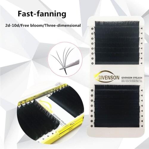 GIVENSON 0.05 easy fan lash fast fan lash easy fan lashes easy fanning lashes eyelash extension eyelash factory