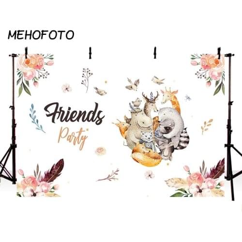 MEHOFOTO Woodland Safari Backdrop Safari Party Background for Children Kids Jungle Animal Backdrops for Birthday Baby Shower