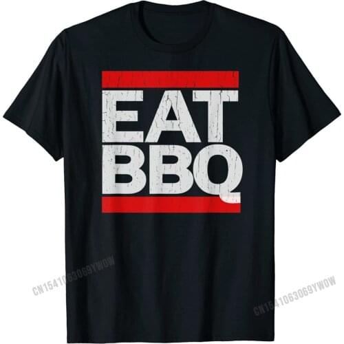 Mens EAT BBQ T-Shirt | EAT BBQ Shirt | Distressed Style BBQ Tee cosie Summer Tees On Sale Cotton Men T Shirt