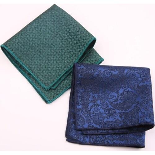 Men Hankerchief Scarves Vintage Polyester Hankies Wedding Designer Mens Pocket Square For Men Handkerchiefs 23*23cm Chest Towel