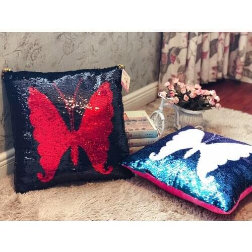 Flip Sequin unicorn cushion 40cm Soft Throw Pillow Glitter happy plush toys Animals Sofa Cushion Kids Toddler Gifts for friends