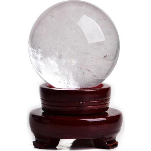 Natural white quartz crystal ball to heal