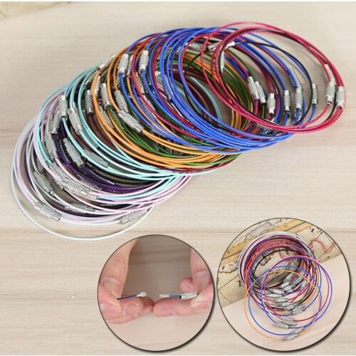 Wholesale 10pcs/lot 23/ 45CMixed Color Steel Necklace Woman Man Wire Cable Cord Rope Chain Choker Jewelry Necklace DIY Findings