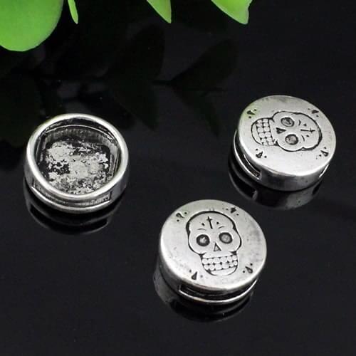 50pcs/lot Silver Tone Slider Flat Tube,for Bracelet Necklace Cord Beads watch Chain Beads DIY Accessory 16mm fit:12x2mm K04252