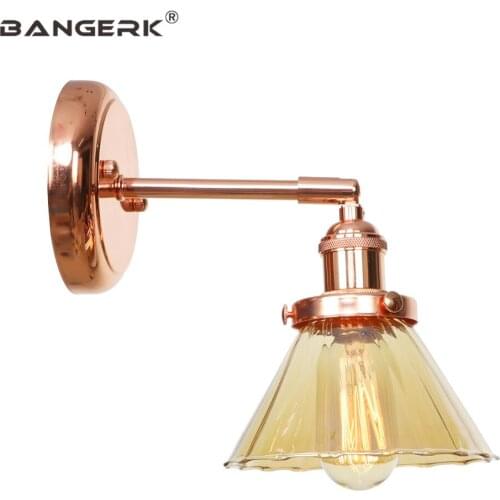 Industrial Vintage LED Wall Lamp Loft Decor Sconce Wall Lights Gold Iron Glass Switch Bedside Wall Light Home Lighting Wandlamp