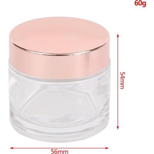 New 5-100g Empty Clear Glass Cream Jar Cosmetic Container Glass Bottle Cream Tool